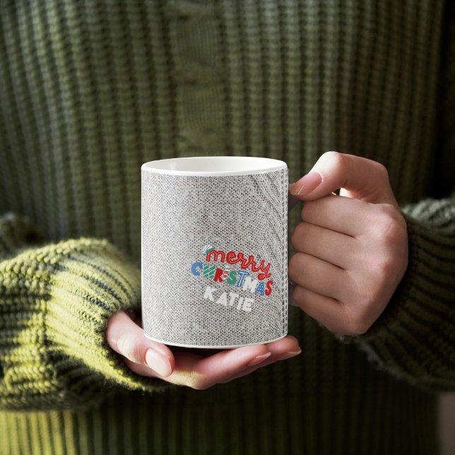 Custom Cosy Grey Knit Winter | Merry Christmas Coffee Mug (Creator Uploaded)