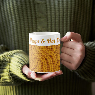 Custom Cosy Sweater Winter   Hugs & Hot Cocoa  Coffee Mug