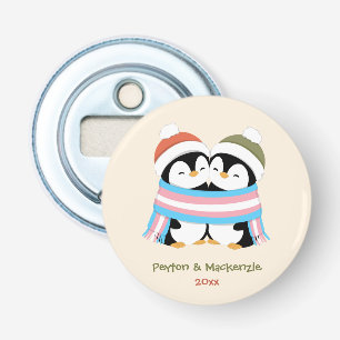 Custom Cosy Trans Penguins Christmas Bottle Opener
