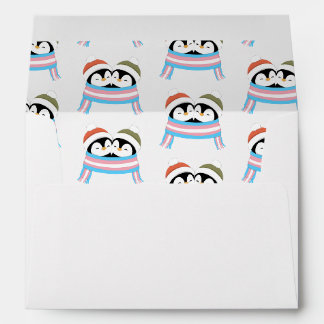 Custom Cosy Trans Penguins Christmas Envelope