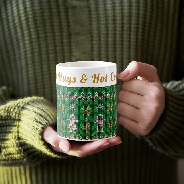 Custom Cosy Ugly Sweater | Hugs & Hot Cocoa  Coffee Mug (Creator Uploaded)