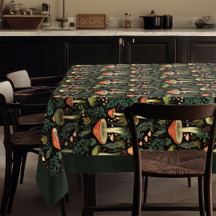 Custom Cottagecore Tablecloth Earthy Fungi Print