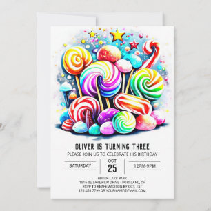 Custom Cotton Candy Birthday Invitation