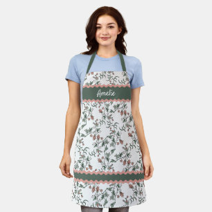 Custom Country Cottage Garden Floral Art Pattern Apron