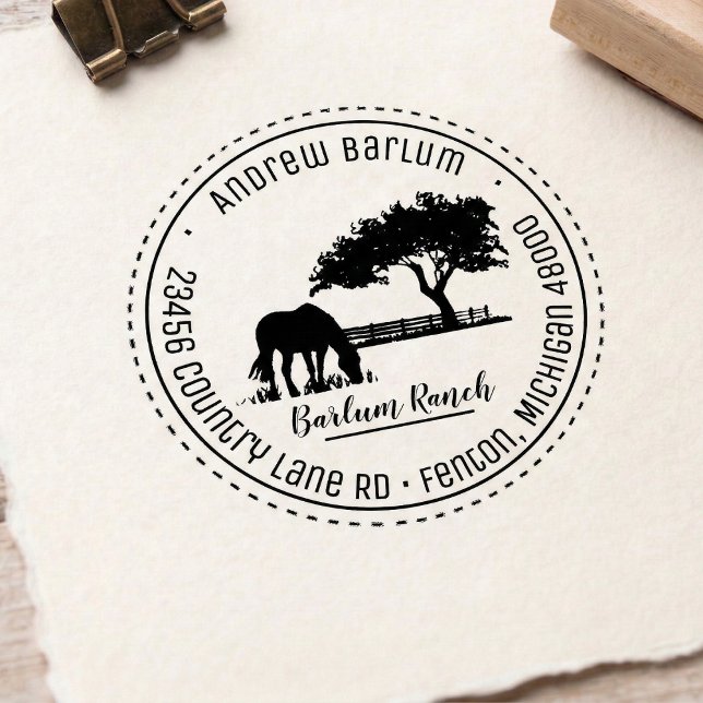 Custom Country Horse Address Stamp (Stop writing and start stamping today.)