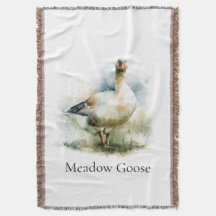 Custom Country Meadow Goose Watercolor Painting