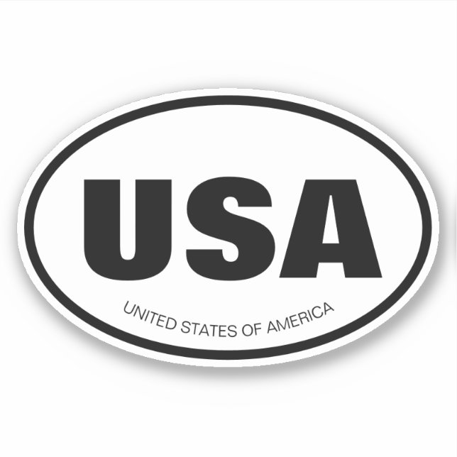 Custom country or state abbreviation oval vinyl (Front)