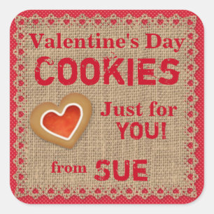 Custom Country Valentine Cookie Stickers