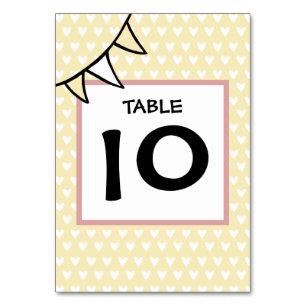 Custom Country Wedding Tractor Bunting Table Number