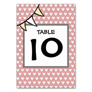 Custom Country Wedding Tractor Bunting Table Number