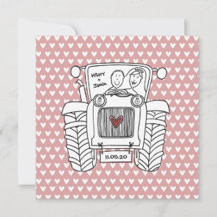 Custom Country Wedding Tractor Invitation