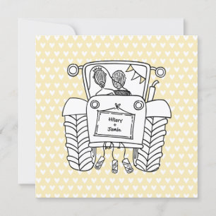 Custom Country Wedding Tractor Invitation