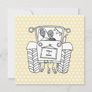 Custom Country Wedding Tractor Invitation
