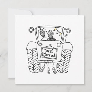 Custom Country Wedding Tractor Invitation
