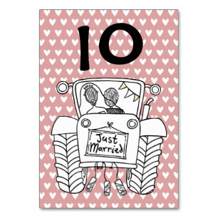 Custom Country Wedding Tractor Table Number