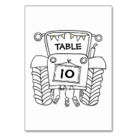 Custom Country Wedding Tractor Table Number