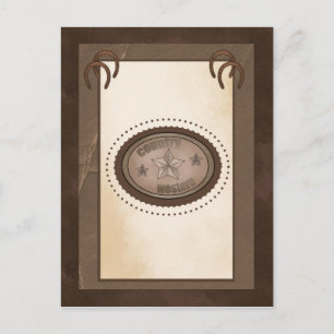 Custom Country Western Postcard