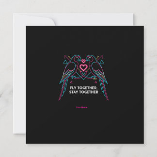 Custom Couple Anniversary Neon Parrots Winter Hood Save The Date