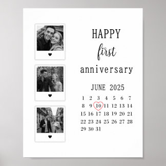 Custom Couple Anniversary Romantic Photo Keepsake Poster