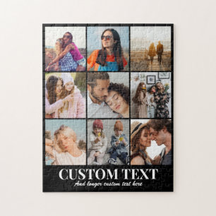 Custom Couple Family Photo Collage 9 Picture 11x14 Jigsaw Puzzle