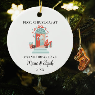 Custom Couple First Christmas Ceramic Tree Decoration