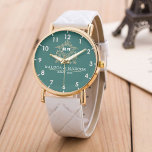 Custom couple floral names monogram  green watch<br><div class="desc">Couple Watches with stylish and elegant his and her love names A timepiece of eternal love, full of blessings. His and Her Adjustable Watch comfortable to wear. 💕Romantic Couple Gift: It is ideal for Wedding, Valentine's Day, Christmas, Anniversary. Let OLEVS couple watches accompany you and your lover in sweet and...</div>