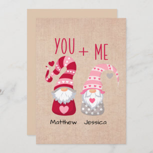Custom Couple Gnome Valentine Holiday Card