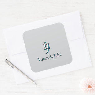 Custom Couple Initials and Names Stickers