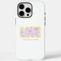 Custom couple iPhone 16 Pro Case with LOVE Design 