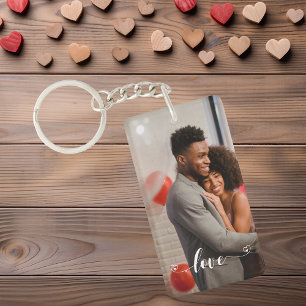 Custom Couple Love Handwritten Photo Personalised Key Ring