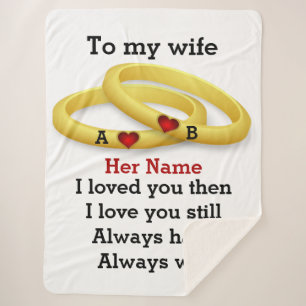 Custom couple love wedding anniversary monogram sherpa blanket
