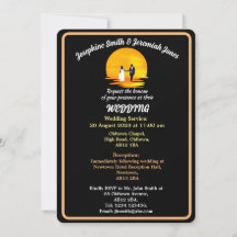 Custom Couple Marriage Sunset Wedding Invitation