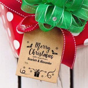 Custom Couple Merry Christmas with love, Rubber Stamp