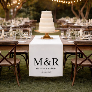 Custom Couple Monogram Wedding Table Runner 
