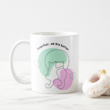 Custom couple mug, Together we are better, Cat mug