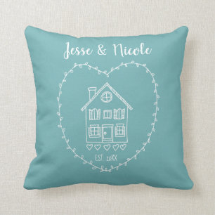 Custom Couple name House warming New House Gift Cushion