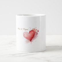 Custom Couple Name Watercolor Heart Specialist Mug