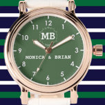 Custom couple names His and Hers monogram initials Watch<br><div class="desc">Custom couple names His and Hers monogram initials Watch Custom couple names His and Hers monogram initials Valentine's Romantic Men and Women Wrist Watches for Couples Gifts for Lover 💑 Personalized Our couple watches can be personalize if you want a custom one, please click "Customize now" button. Pair Heart for...</div>