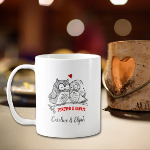 Custom Couple of Owls, Valentine´s Day   Coffee Mug