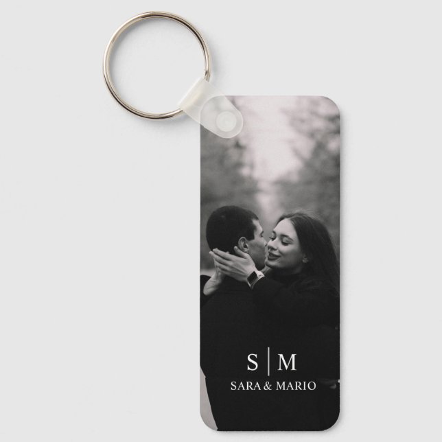 Custom Couple Photo Aluminium Key Ring (Front)