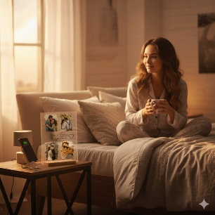 Custom Couple Photo Collage with Any Text Acrylic Sign