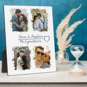 Custom Couple Photo Collage with Any Text Plaque