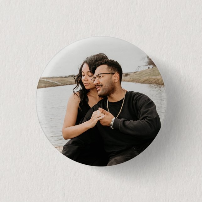 Custom Couple Photo Keepsake 3 Cm Round Badge (Front)