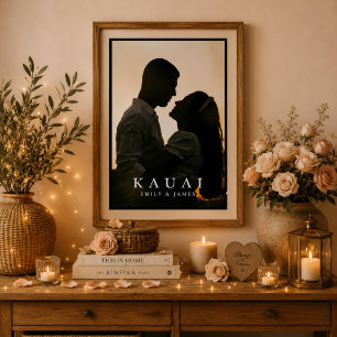 Custom Couple Photo & Name Travel Memory Print