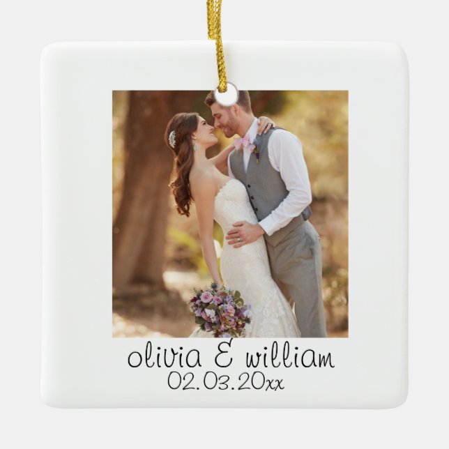 Custom Couple Photo Ornament Personalized Gift (Front)
