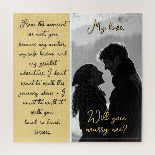Custom Couple Photo Proposal Will You Marry Me Jigsaw Puzzle