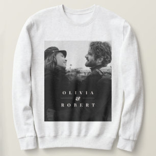 Custom Couple Photo Stylish Black Abstract Sweatsh Sweatshirt