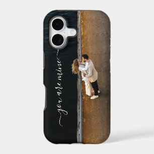 Custom Couple Photo Text iPhone Case