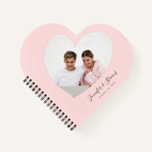 Custom Couple PhotoHeart Blush Pink Notebook