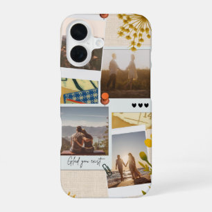 Custom Couple’s Photo Collage 'Glad you exist iPhone 16 Case